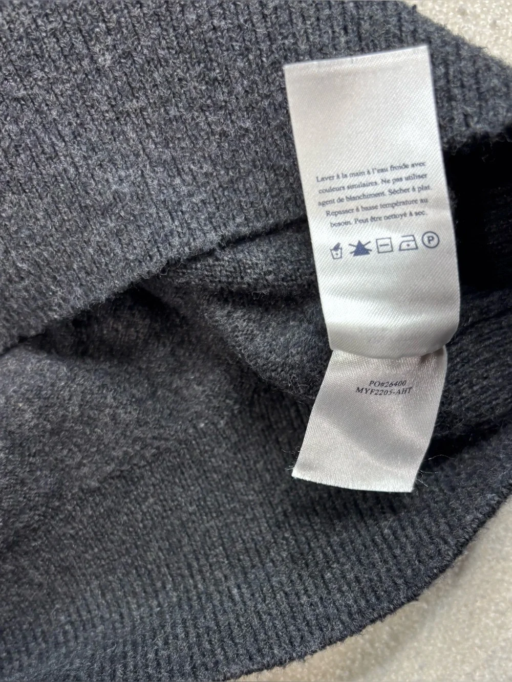 Faherty Brand Men’s XL Charcoal Gray Quarter Zip Knit Sweater Pullover Soft
